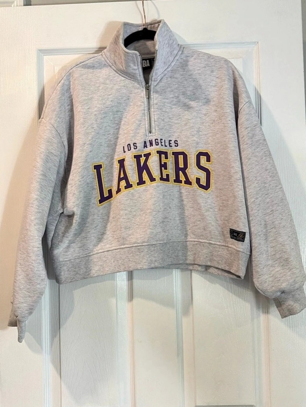 NBA Los Angeles Lakers Western Conference Basketball quarter-zip sweatshirt Gray